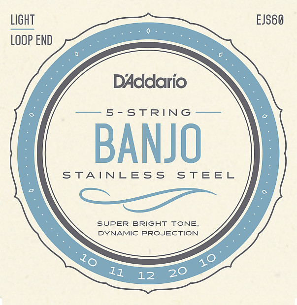 D'Addario EJS60 5-String Banjo Strings, Stainless Steel, Light, 9-20 image 1