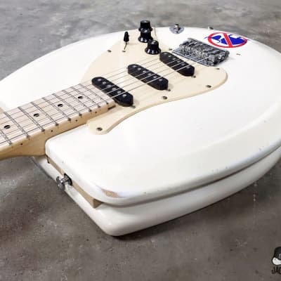 Jack's Guitarcheology "The Stratocrapper" Toilet Seat Electric Guitar (2021, Oly. White Relic) image 13