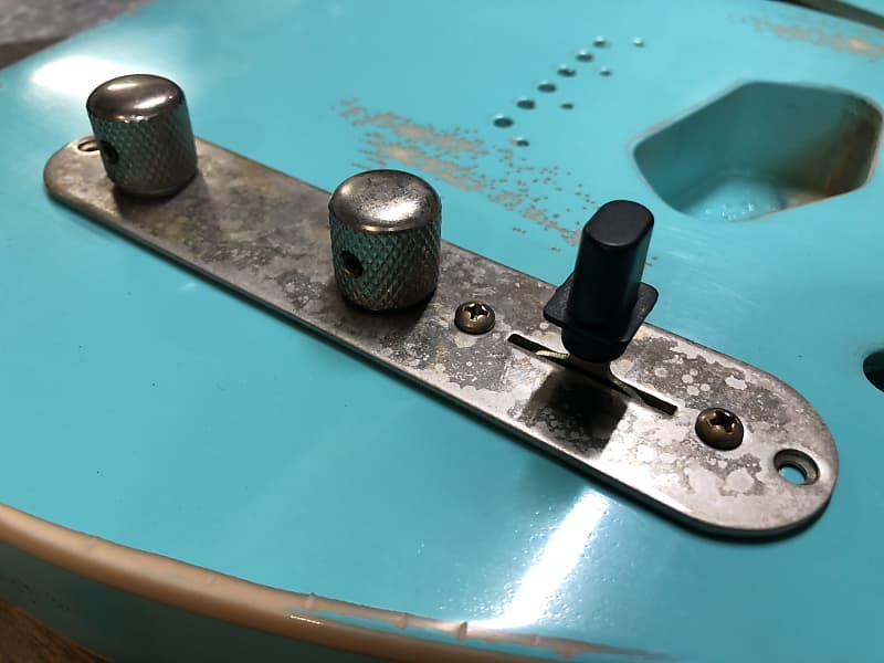 Real Life Relics Aged Nickel Esquire Telecaster® Eldred Mod Control Plate with Knobs (Pre-wired Harness) image 1