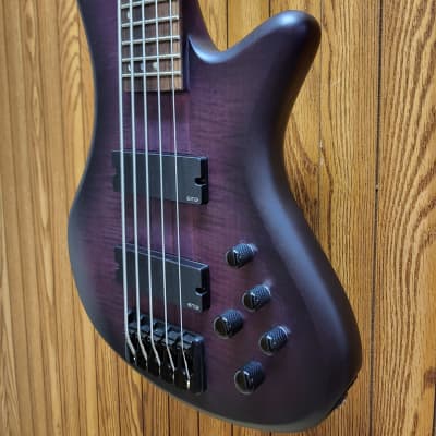 Schecter Stiletto Studio-5 Active 5-String Bass See-Thru Trans Purple Satin image 2