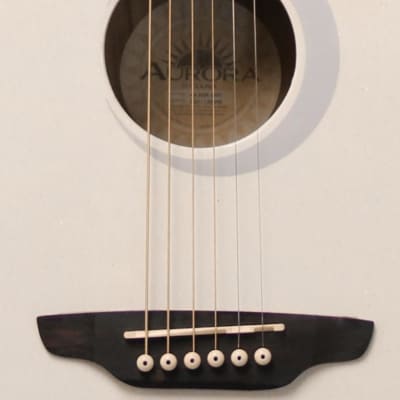 Luna Aurora Borealis 3/4-Size Acoustic Guitar - White Pearl Sparkle, AR BOR WHT image 2