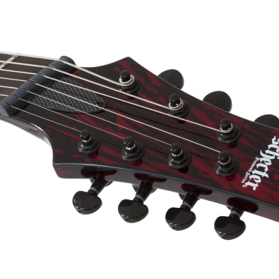 Schecter 1477 C-7 Multiscale Silver Mountain 2020s Blood Moon image 4