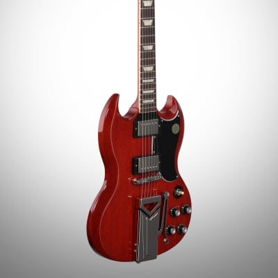 Gibson SG Standard '61 Sideways Vibrola Electric Guitar (with Case), Vintage Cherry image 4