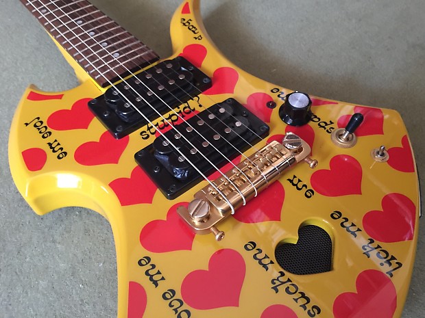 Burny MG-JR Hide model HY Heart Yellow | Reverb