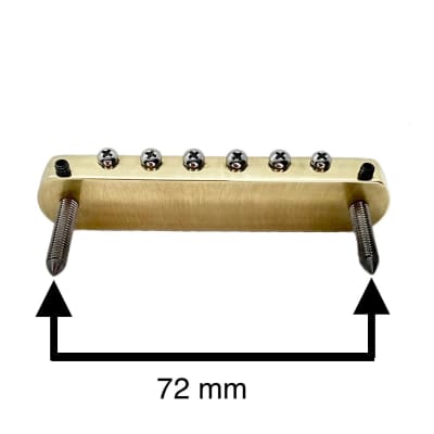 Bensonite Jazzmaster Bridge - Polished Brass - 9.5'' radius image 5