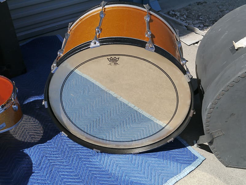 Slingerland Vintage 26 x14" Marching Bass Drum 1970's Sparkling Orange Pearl - CAN SHIP! image 1