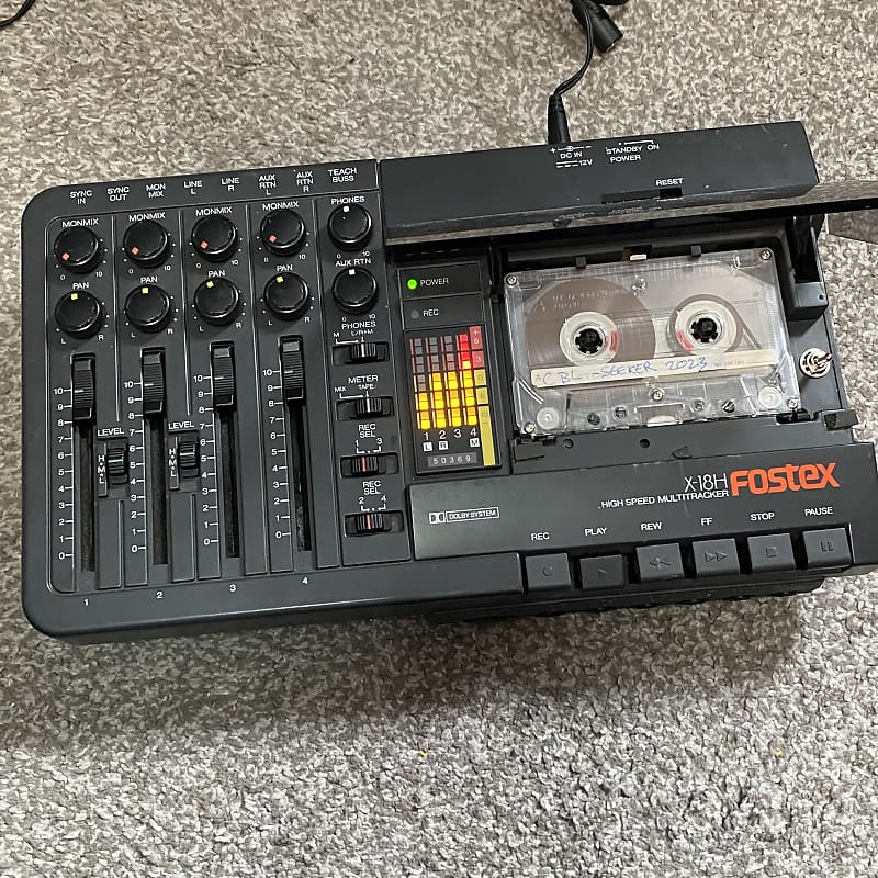 FOSTEX X18H Multitracker Analog 4 Track Cassette Recorder Reverb