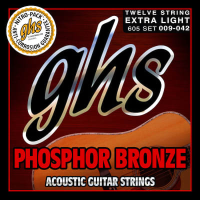 GHS Phosphor Bronze Acoustic Guitar Strings; 12-String set 9-42 image 1