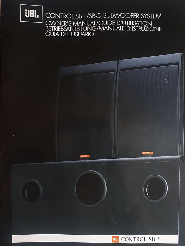 Owner's Manual for JBL Control Subwoofer System SB-1_/SB-5 in 5 Languages