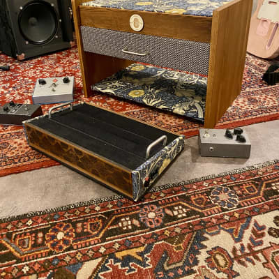 Heavy Seas Amp Riser/ Pedalboard storage for studio - Golden Ash / Sea Weed Morris Fabric image 14