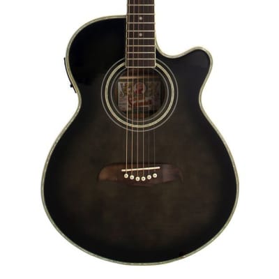 Oscar Schmidt - Trans Black Folk Cutaway Acoustic Electric Guitar! OG10CEFTB-A *Make An Offer!* for sale