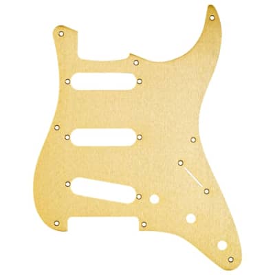 Fender Pickguard For Stratocaster SSS, 8-Holes Mount, Gold Anodized Aluminum, 1-Ply for sale
