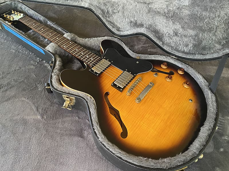 2004 Epiphone Dot Deluxe Made in Korea (MIK) Vintage Sunburst Flame Top -  Free Pro Setup