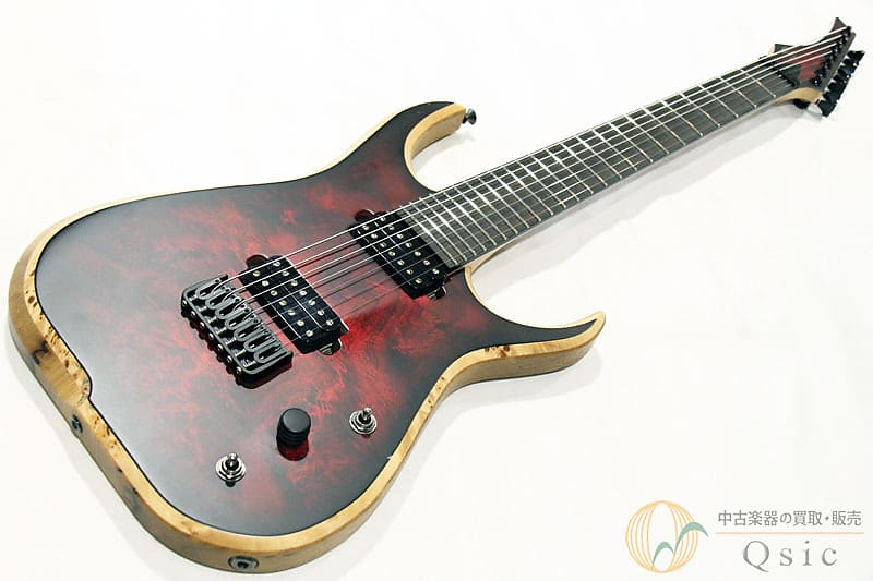 Skervesen Raptor 7st Burl Top Black Burst Red [QJ207] | Reverb