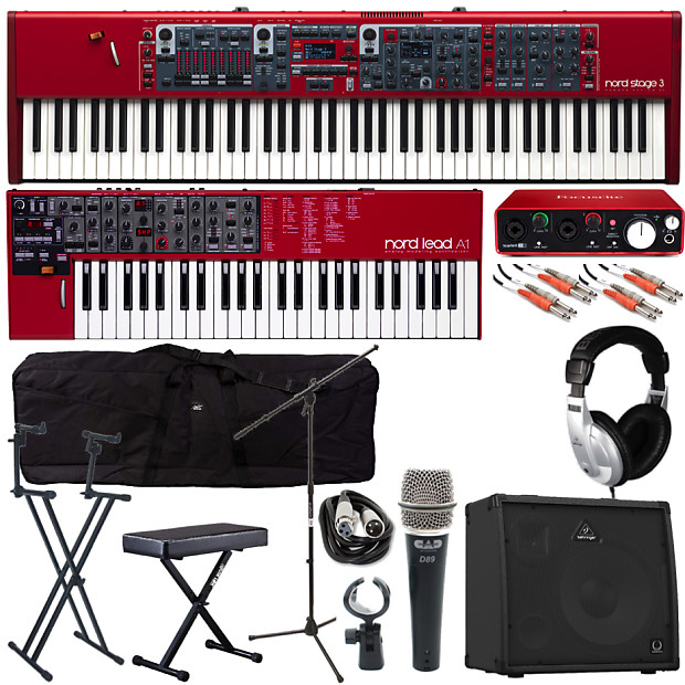 Nord Stage 3 & Lead 4 Package (Quik Lok Double Tier Stand, Behringer 4 Ch Keyboard Amp image 1