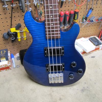Gibson Les Paul Money Bass 2007 - Trans Blue over AAA - Pro Mild Headstock Repair for sale