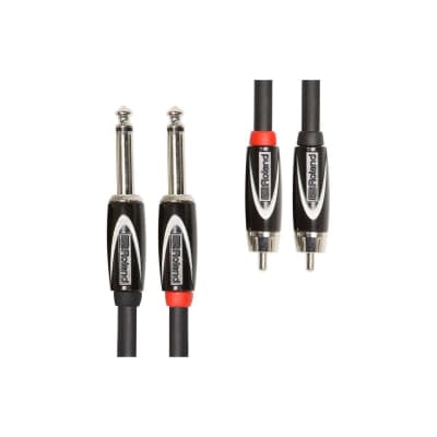 Roland Black Series Interconnect Cable, Dual RCA to Dual 1/4-Inch, 5-Feet