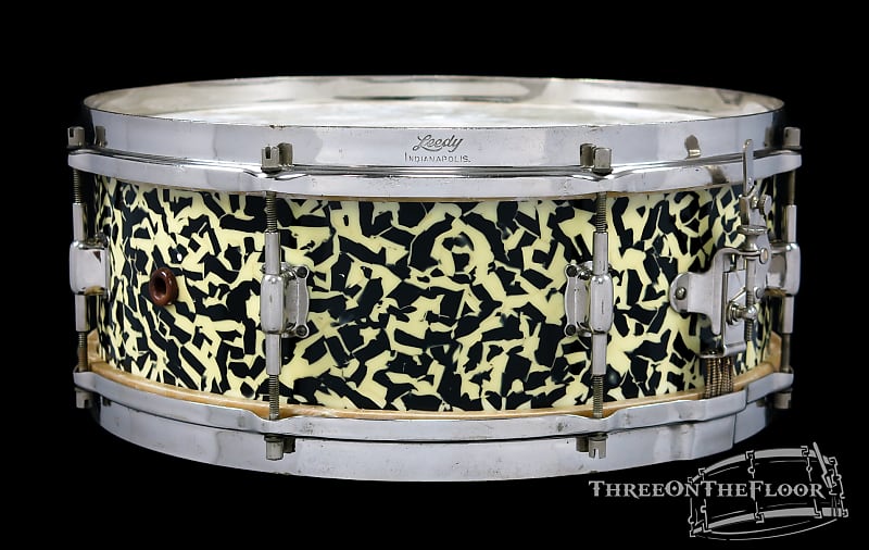 1930s Leedy Black Onyx Professional Model 'Separate Tension' Snare Drum :  5 x 14 image 1