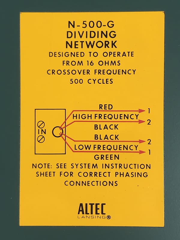 ALTEC N-500-G ネットワーク Altec N-500-G Dividing Network Crossover Pair | Reverb