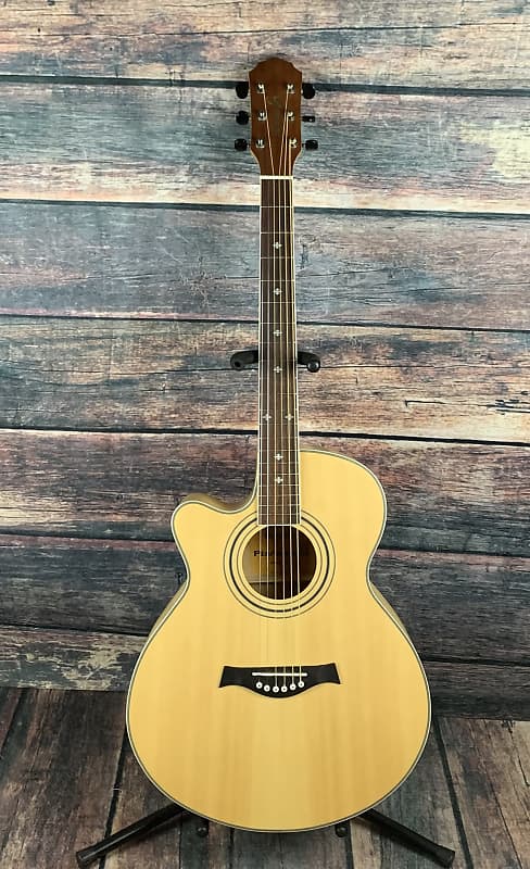 Used Giannini Left Handed GF-4 CEQ M Jumbo Acoustic Electric Guitar image 1