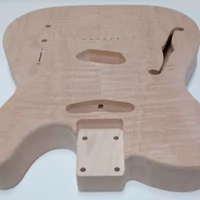Shepard Custom Guitars  Telecaster Body Curly Maple Top On Ash Maple Ash 2022 Unfinished image 7