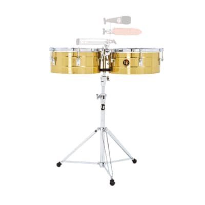 Latin Percussion Tito Puente 13" and 14" Timbales - Brass image 1
