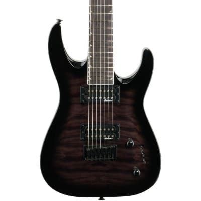 Jackson JS22Q7DKAHT JS Dinky Electric Guitar, 7-String, Transparent Black Burst image 1