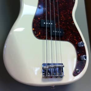 1994 Fender Squier Series Precision Bass P Bass Arctic White w/ bag image 1