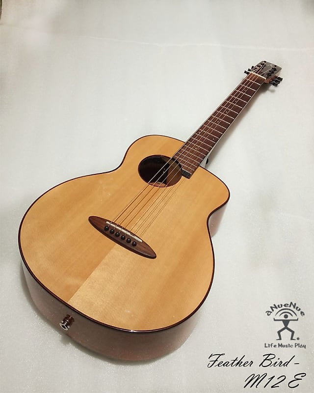 aNueNue M12E Feather Bird 36 inches Solid Sitka Spruce & Mahogany Travel  Electronic Guitar