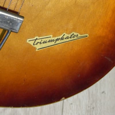 vintage KLIRA TRIUMPHATOR sunburst parlor mahogany Jazz Blues GUITAR Germany 1960 image 18