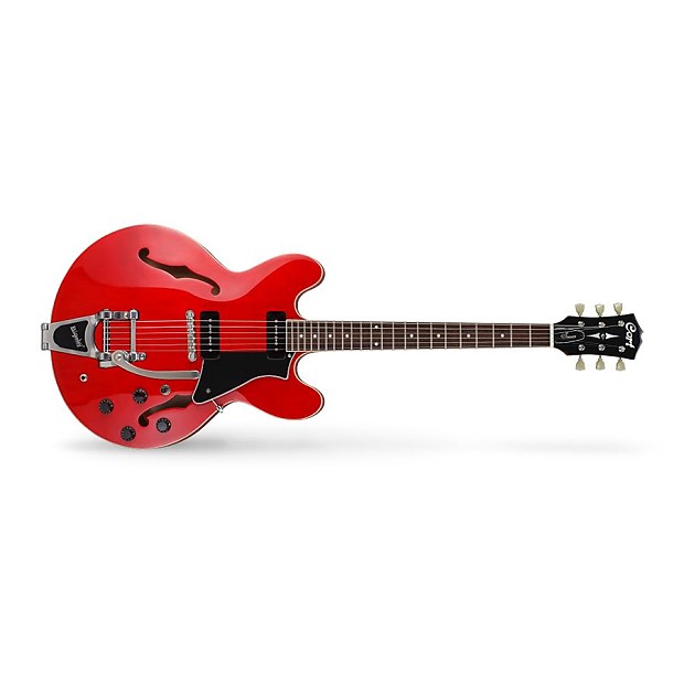 Cort Source-BV CR Double Cutaway Hollow Body with P90 Pickups and Bigsby Cherry image 1