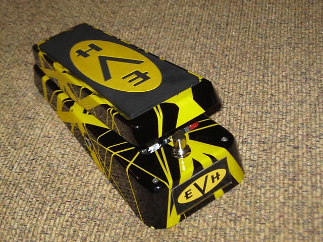 lightly used (generally clean with some imperfections) Dunlop EVH95 Eddie Van Halen Signature Cry Baby Wah  - also called CRY BABY EVH WAH EVH-95 (Yellow / Black) NO box, NO paperwork, NO battery, and NO adjustment hex wrench tool image 1