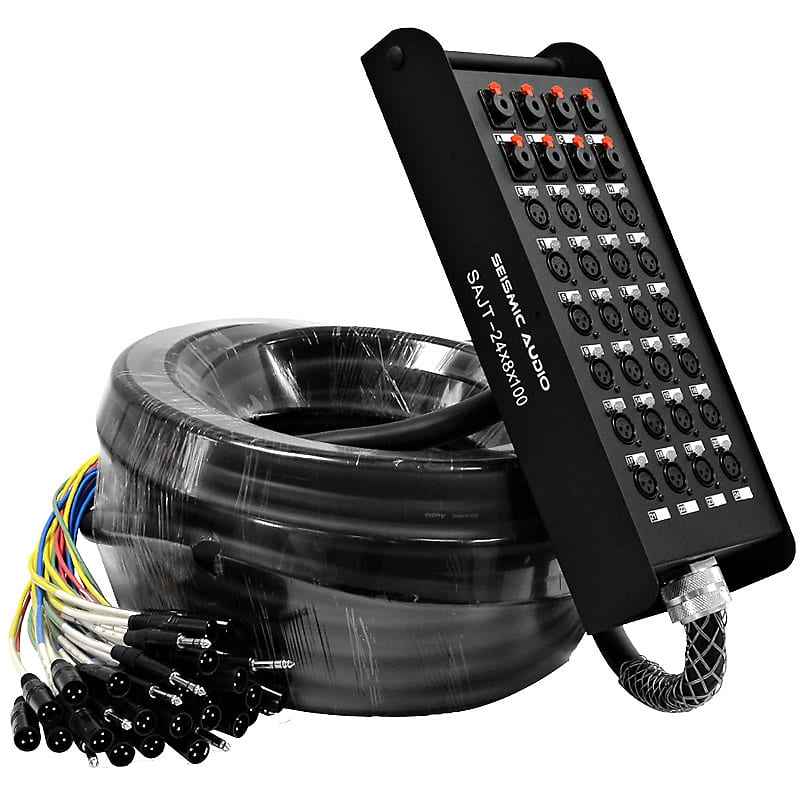 24 Channel 150 Foot XLR Color Coded Snake Cable (TRS Returns) 150' Stage Snake image 1