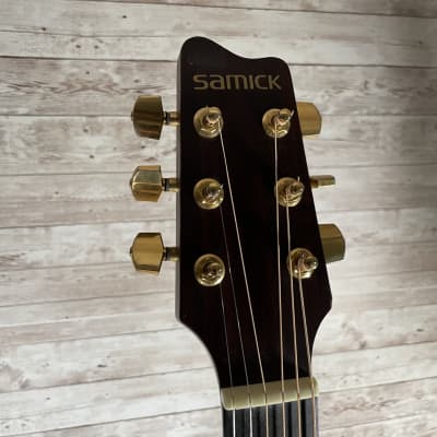 Samick SW-291LH Left-Handed Cutaway Dreadnaught with Ornate Wood image 11