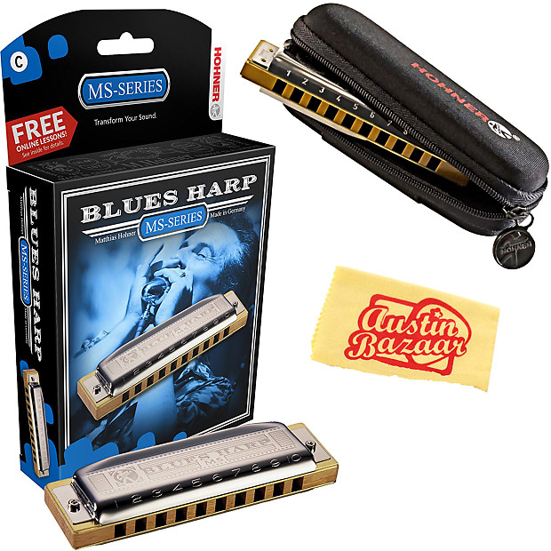 Hohner 532 Blues Harp MS Harmonica Key of E w Carrying Case