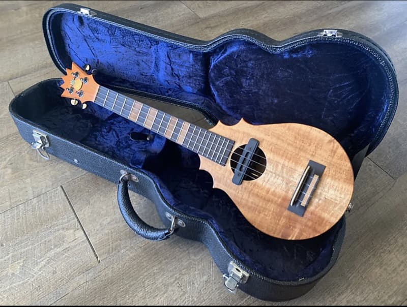 Koaloha "Pops" Custom Koa Pineapple Sunday Tenor Ukulele with pickup speaker installed contact me before purchase image 1