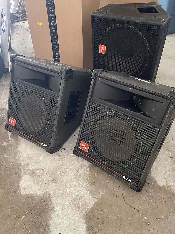 JBL G731 Black Monitors (2) w/ 15" Speaker Reverb