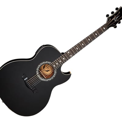 Dean Exhibition Cutaway Acoustic/Electric Guitar - Black Satin - Used image 1