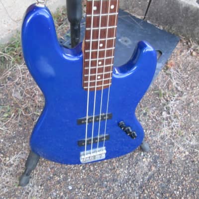 FENDER Squier Standard Jazz Electric Bass Guitar w/Blue matching h/s sold AS IS image 4