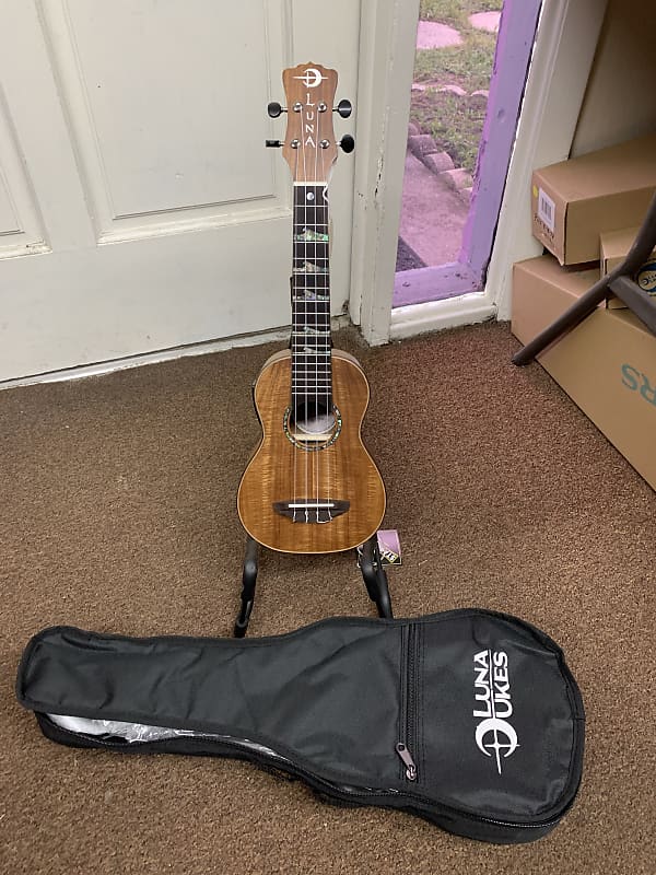 Luna High Tide Soprano Koa Acoustic Electric Ukulele New Uke Reverb 6269