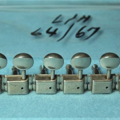 Rare 1960's Kluson Deluxe 6 in line tuning pegs for Left Handed stratocaster, Telecaster, jazzmaster image 1