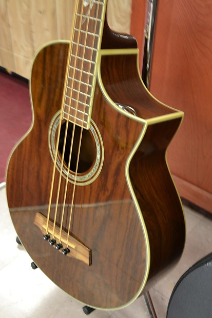 Ibanez EWB20WNE Exotic Wood Series 4 String Acoustic Electric Bass Guitar with Original Case