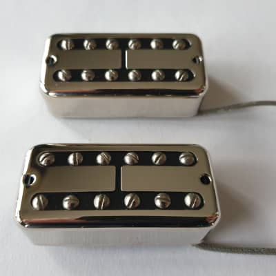 Filtertron style alnico 5 guitar neck + bridge pickups set nickel image 4