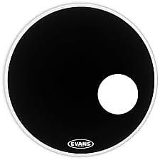 Evans EQ3 RESO BLACK 24" Smooth Black Bass Drumhead image 1
