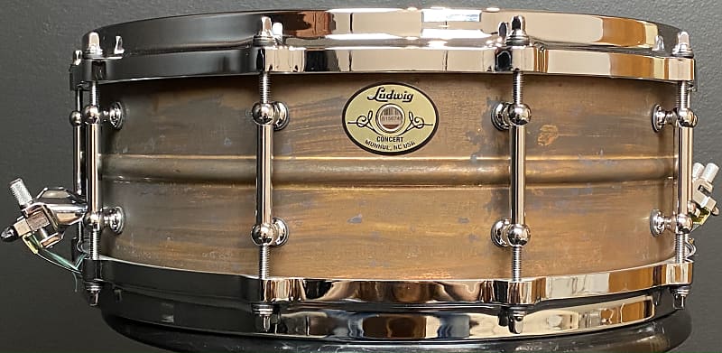 Ludwig 5x14" LCS514CTD Concert Series Snare Drum P89 Concert Strainer. VIDEO DEMO Natural Raw Copper image 1