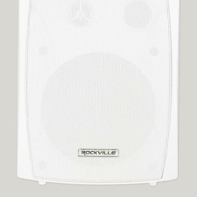 4) Rockville WET-5W 70V 5.25" IPX55 White Commercial Indoor/Outdoor Wall Speakers image 3