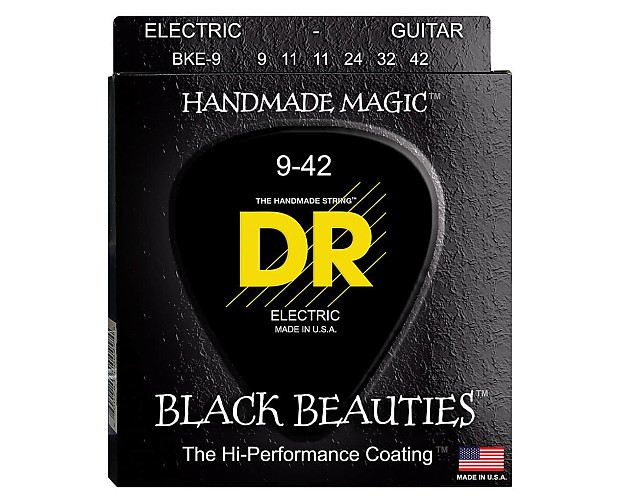DR BKE-9 Black Beauties Coated Electric Guitar Strings - Light (9-42) image 2