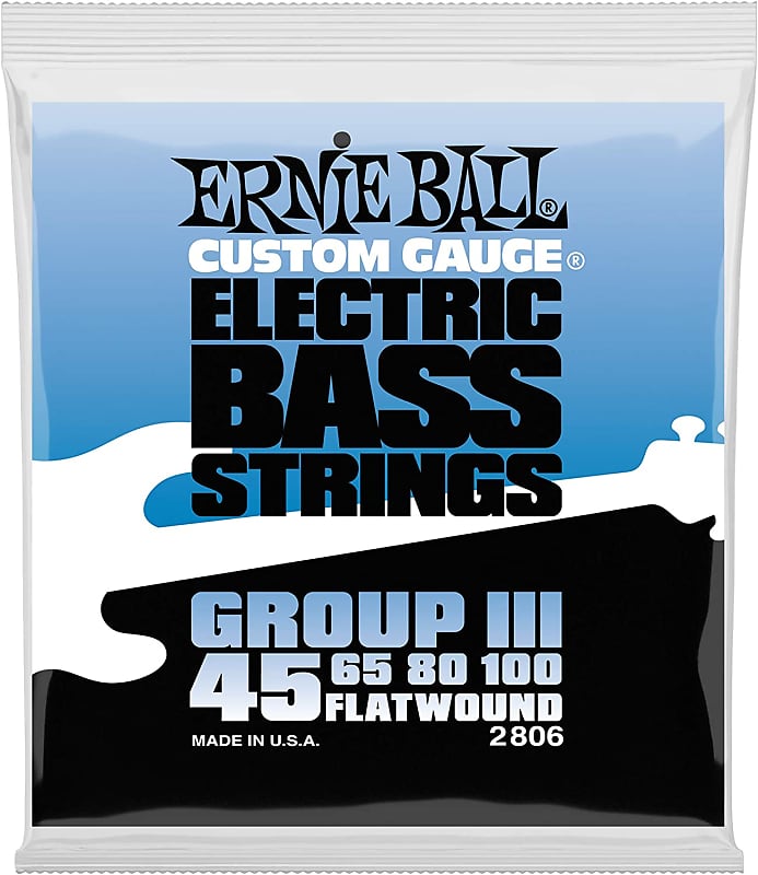 Ernie Ball 2806 Custom Gauge Flatwound Electric Bass Strings 45-100 image 1