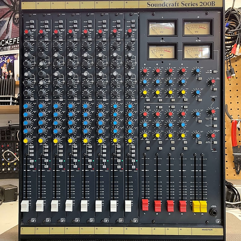 Soundcraft 200B 8 channel mixer with parametric EQ includes a ton of spares