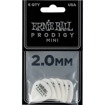 Ernie Ball 9203 Prodigy Mini Pick, 2mm, White, 6 Pack image 2